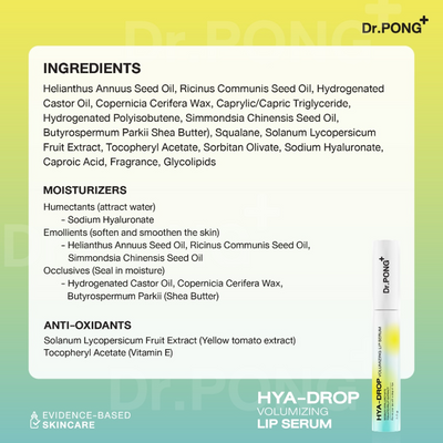 Dr.PONG hya-drop Volumizing Lip Serum: Formulated with Natural Ingredients