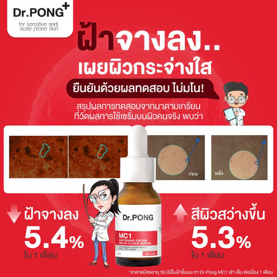 Whitening serum for dark spots and dullness - Dr. PONG MC1 Melas Clear Serum