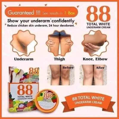 88 Total White Underarm Cream in use for smooth and white underarms