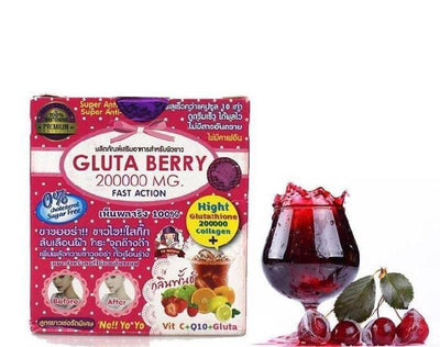 X12 Gluta Berry 200,000mg Skin Whitening and Anti Aging Fast Action (12 Packs)