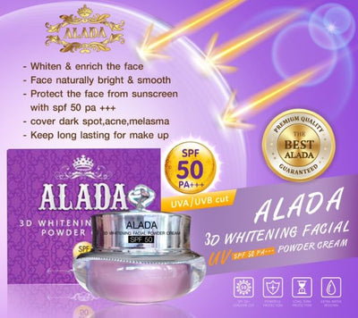ALADA 3D Whitening Face Powder Cream Natural Bright Skin Anti Dark Spot SPF50 PA+++