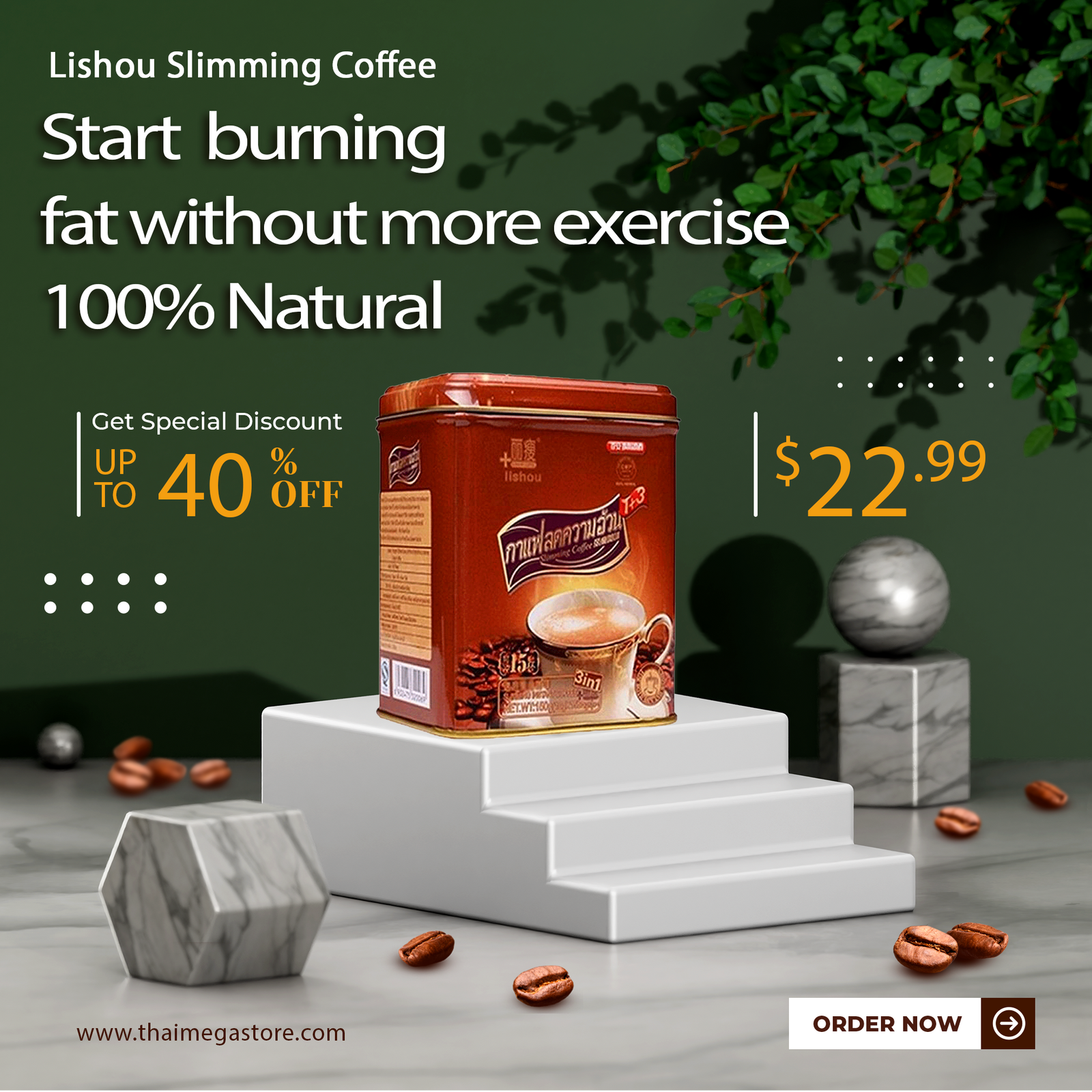 MANA GLUTA COLLAGEN 9 Lishou Slimming Coffee: Natural Weight-Loss Formula