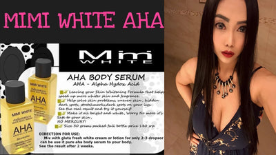 MIMI White AHA Whitening Body Serum Bleaching Brightening Skin 30ml. (3 Bottles)