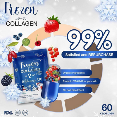 12X Frozen Collagen 2 in 1 whitening x10 - L Glutathione 10,000mg