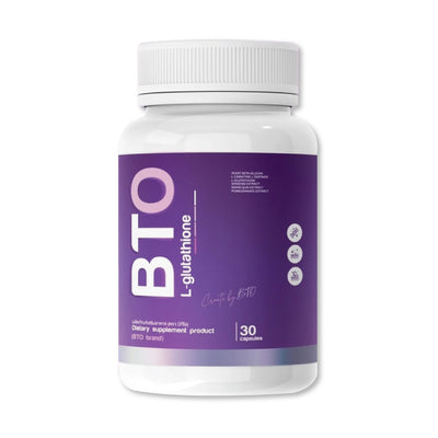 BTO L-Glutathione supplement bottle.