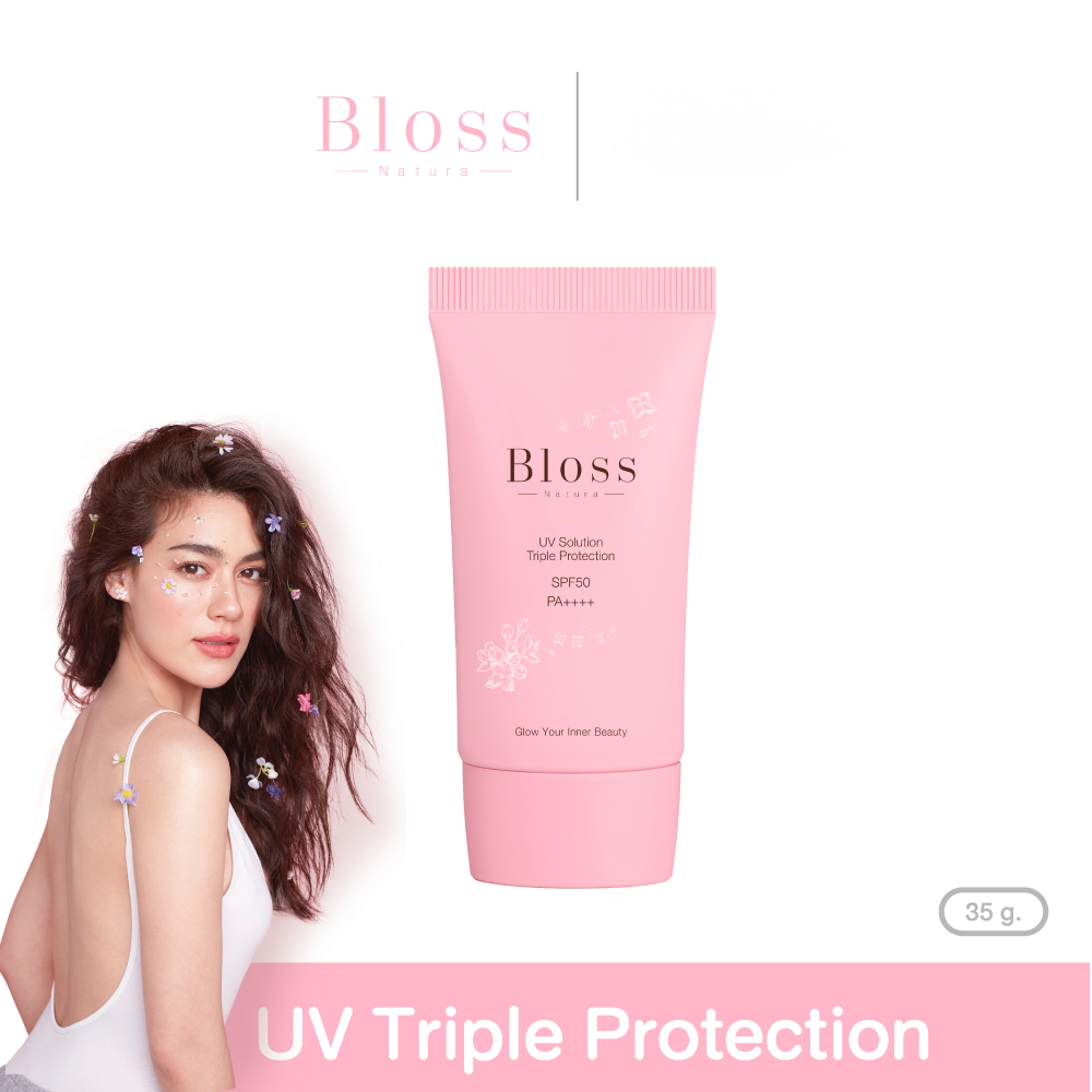 Bloss UV Solution bottle for effective skincare.