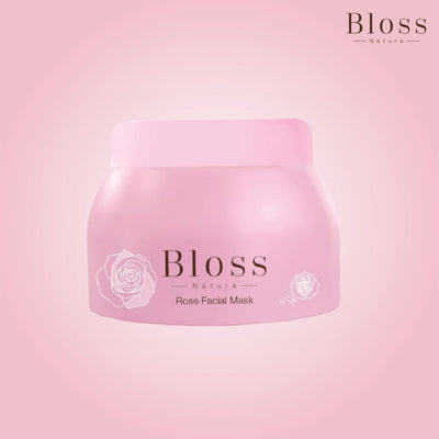 Bloss Rose Facial Mask - Front view of the exquisite rose-infused facial mask.