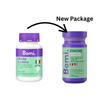 Two Bomi supplement bottles labeled 'Acna Lumina' and 'Zincne' on a white background.