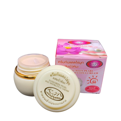 KIM Pearl Sunscreen Snowlotus Cream with SPF50 for broad-spectrum sun protection.