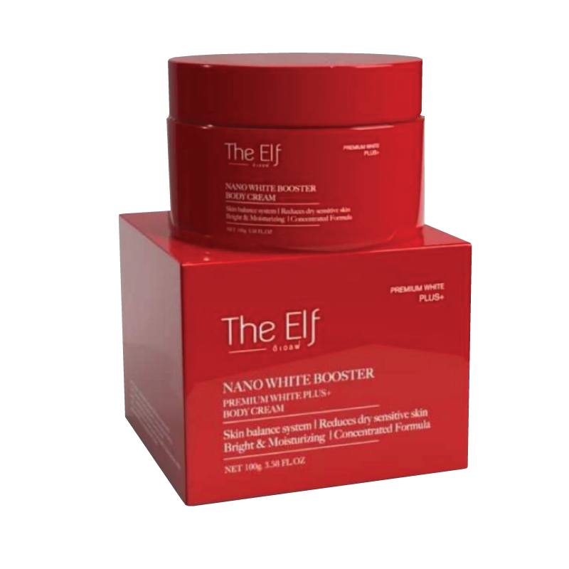 The Elf Nano White Booster Body Cream for radiant skin.