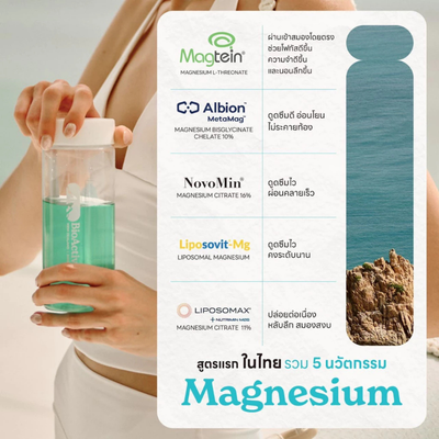 5 patented magnesium forms in BioActive+ liquid
