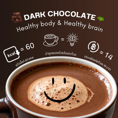 Dark chocolate powdered drink with protein