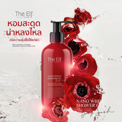 The Elf shower gel with nano white formula