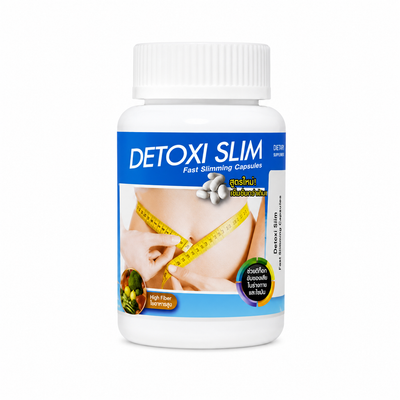 Detoxi Slim supplement bottle on a white background