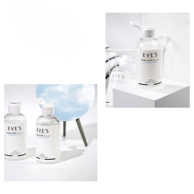 Crystal-clear micellar water droplet texture