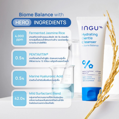 INGU gentle cleanser before and after