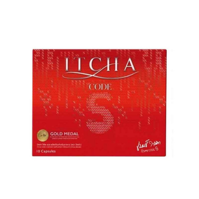 Red box of Itcha Code S with gold medal label on a white background