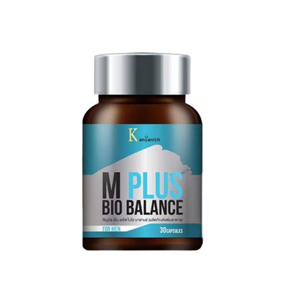 M Plus Bio Balance supplement bottle for men's health.