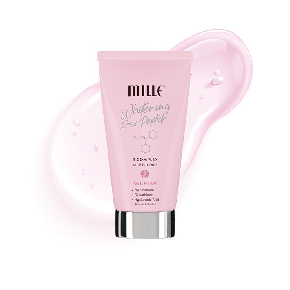 MILLE Whitening Rose Peptide 9 Gel Foam