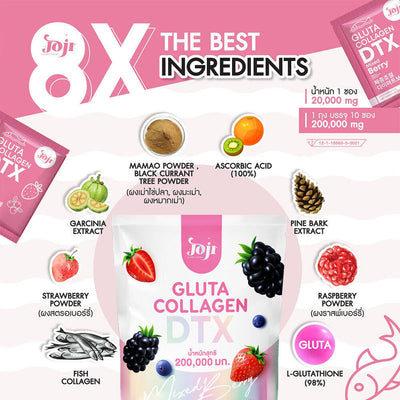 Glutathione and collagen mixed berry supplement
