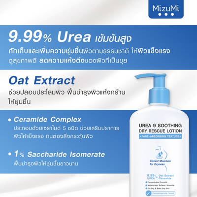 Mizumi Urea 9 Soothing Dry Rescue Lotion with Oat Extract