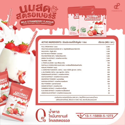 Pananchita Fresh Milk Strawberry Flavor Ingredients