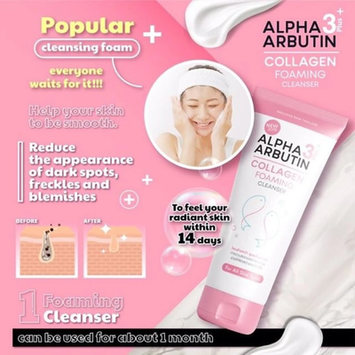 Precious Skin gentle foaming cleanser in daily use