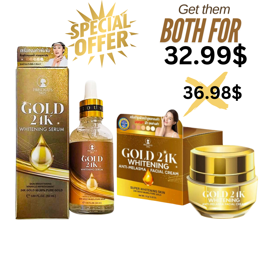 Gold 24K Whitening Serum adn Anti Melasma 24K Gold Cream Bundle Offer