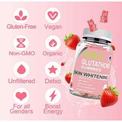 Vita glutathione gummies for natural skin whitening