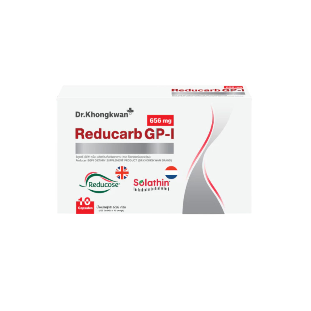 Box of Dr. Khongkwan Reducarb GP-1 on a white background
