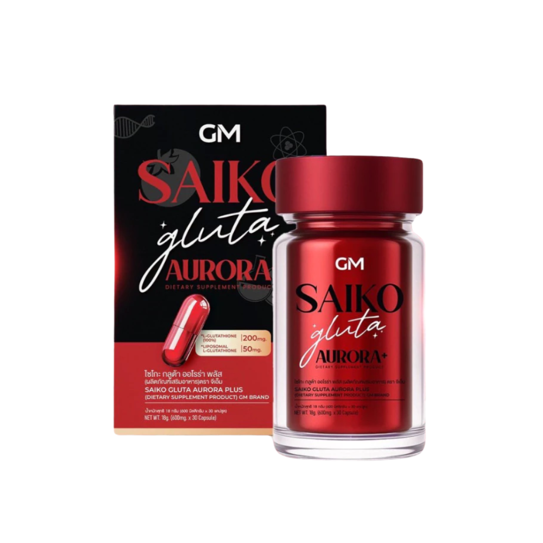 Saiko Gluta Aurora Plus Liposomal Glutathione 250mg dietary supplement 30 capsules
