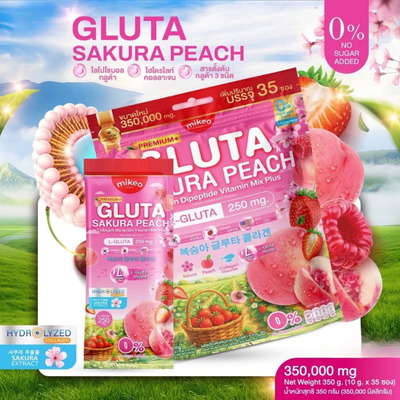 Peach flavored glutathione collagen supplement