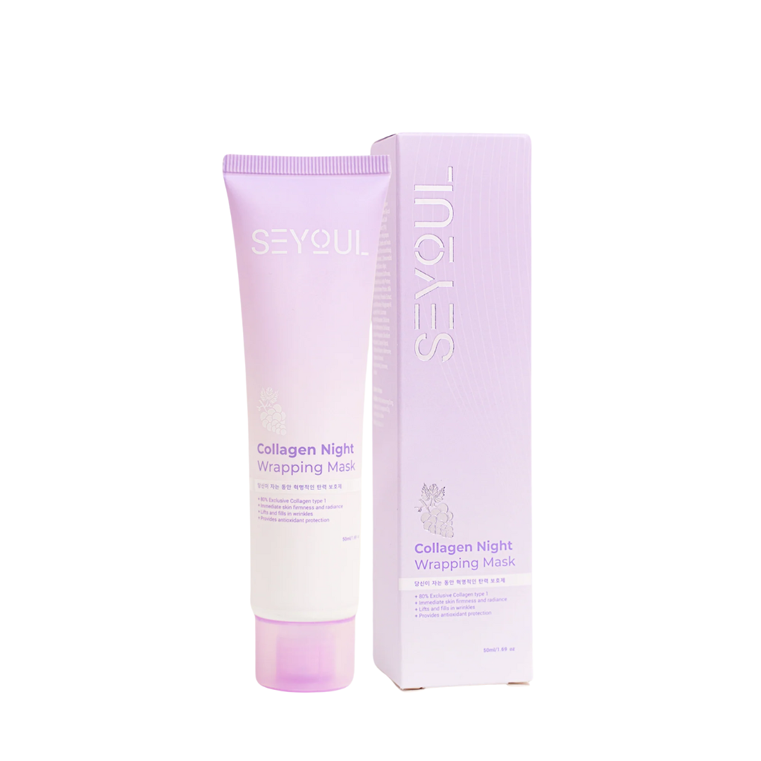 A tube of SEYOUL Collagen Night Wrapping Peel-Off Mask