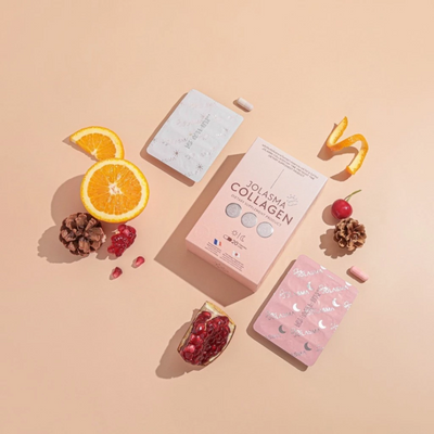 Pink and white collagen blister pack