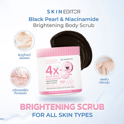 Exfoliating body scrub with black pearl extract