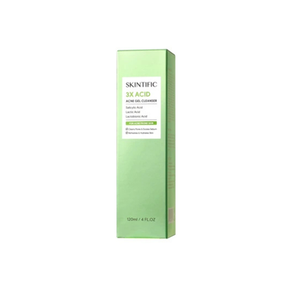 Green pump bottle SKINTIFIC acne cleanser