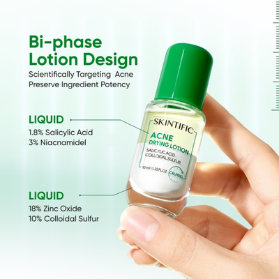 Applying SKINTIFIC drying lotion on pimple