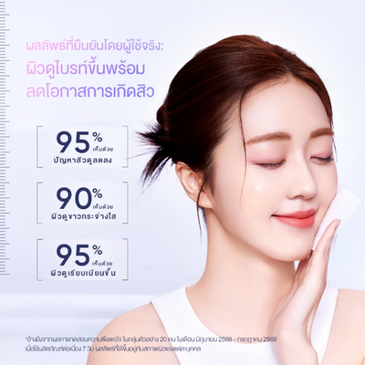 Gentle exfoliating pads to cleanse and refine pores