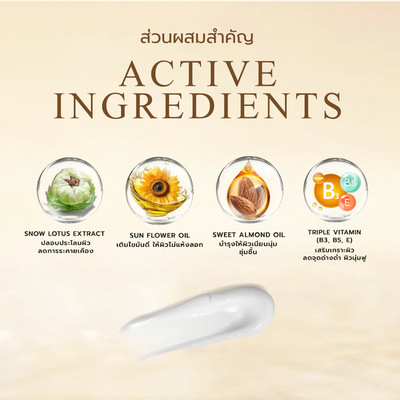 Snow Lotus body moisturizer with vitamins B3 B5 and E