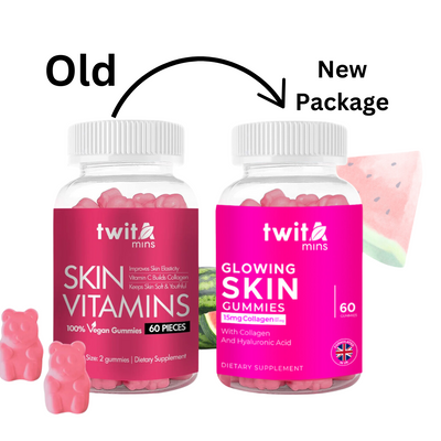 Twitamins Skin Vitamins Glowing Skin Gummies New Package