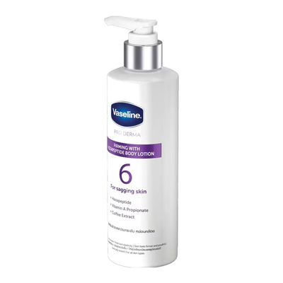 Hexapeptide-infused body lotion by Vaseline for firmer skinMoisturizing and firming body lotion with Hexapeptide for youthful skin