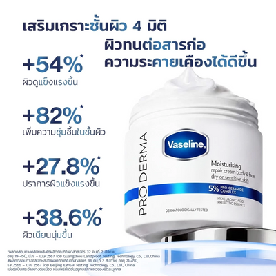 Vaseline Pro Derma 5% Pro-Ceramide Complex cream for skin barrier support