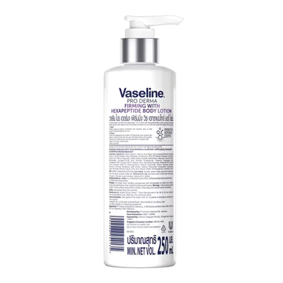 Vaseline Pro Derma lotion with Hexapeptide for fine line reduction