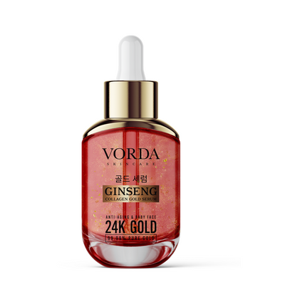 Vorda Ginseng Collagen Gold Serum bottle for radiant skin