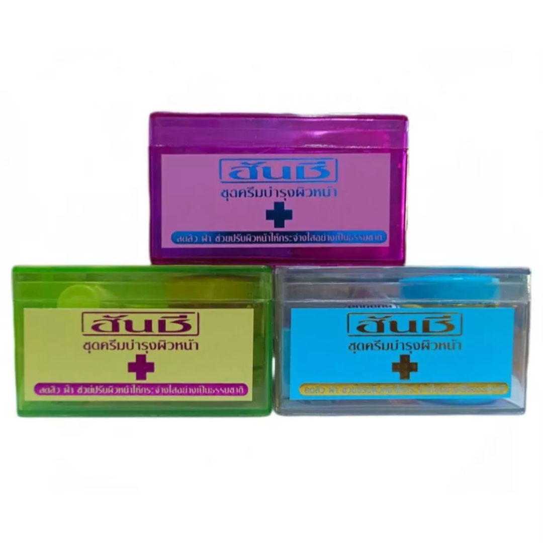 Yanhee Special Melasma Freckles Acne Set showing all three skincare cream variants.