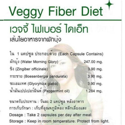 Helps with constipation and promotes regular bowel movements with Yanhee Veggy Fiber Diet