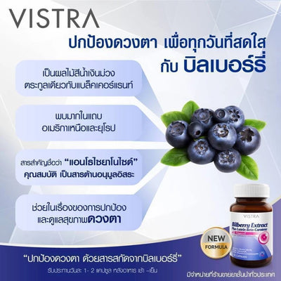 Vistra Bilberry Extract plus Lutein Beta-Carotene