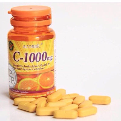 ACORBIC Vitamin C-1000 mg Mineral Antioxidant Immune Health Vegetarian 30 tablets
