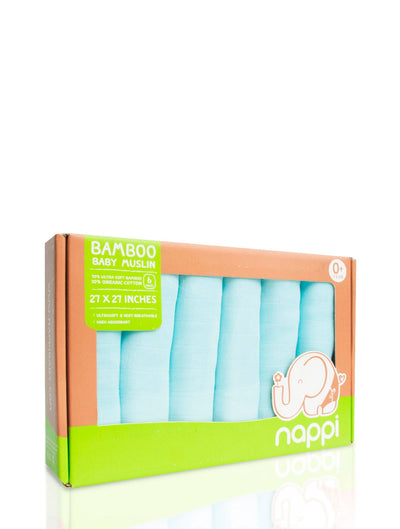 Premium Nappi Baby Bamboo Baby Muslin (27 inches) 6pieces / Pack