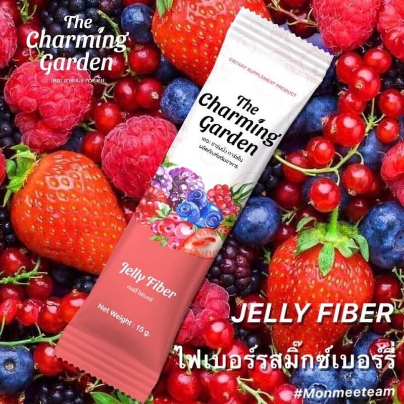 Jelly Fiber The Charming Garden - 12 Sachets Saveur Mix Berry - Pour La Gestion Du Poids - Fabriqué En Thaïlande